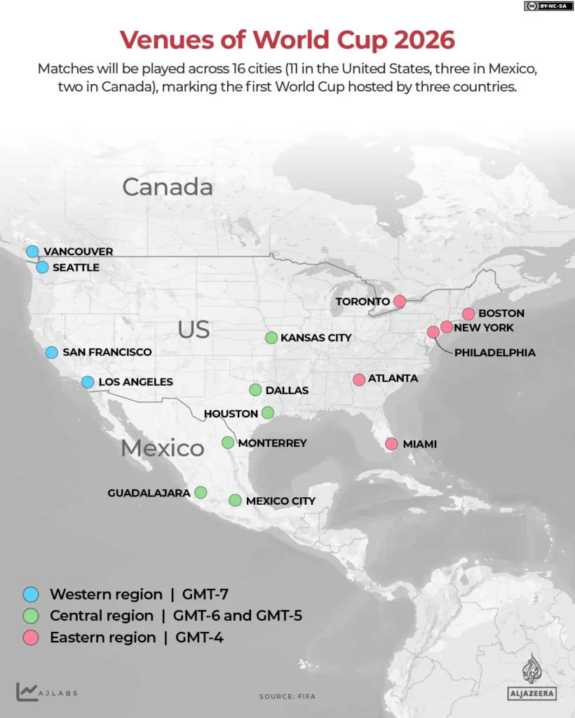 What are World Cup 2026 national team base camps and their locations? | World Cup 2026 | ACTPnews