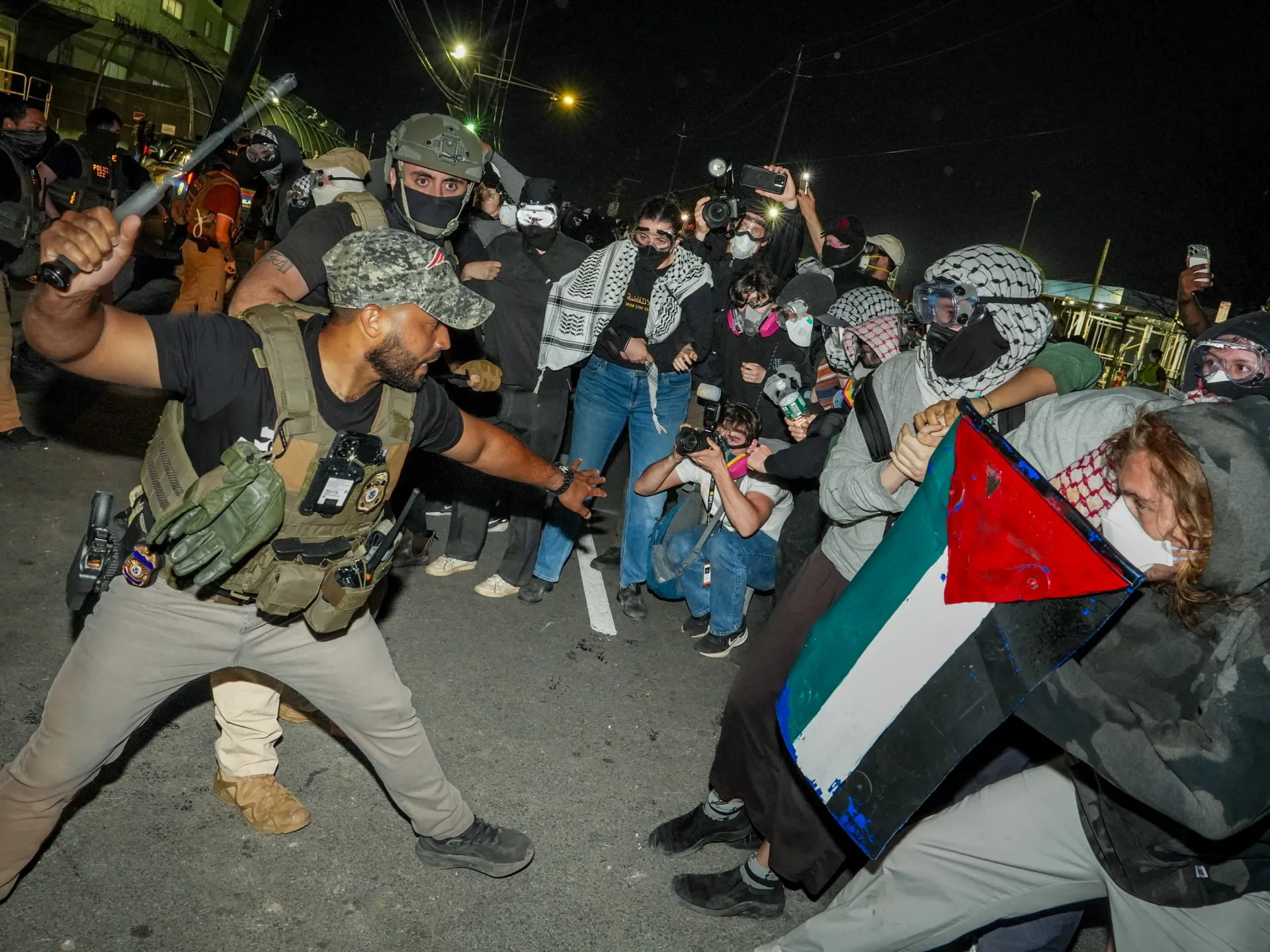Tense protests erupt outside Delaney Hall immigrant detention centre in US | Protests News