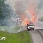 Truck carrying fireworks catches fire, sparks spectacular display | ACTPnews