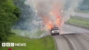 Truck carrying fireworks catches fire, sparks spectacular display | ACTPnews