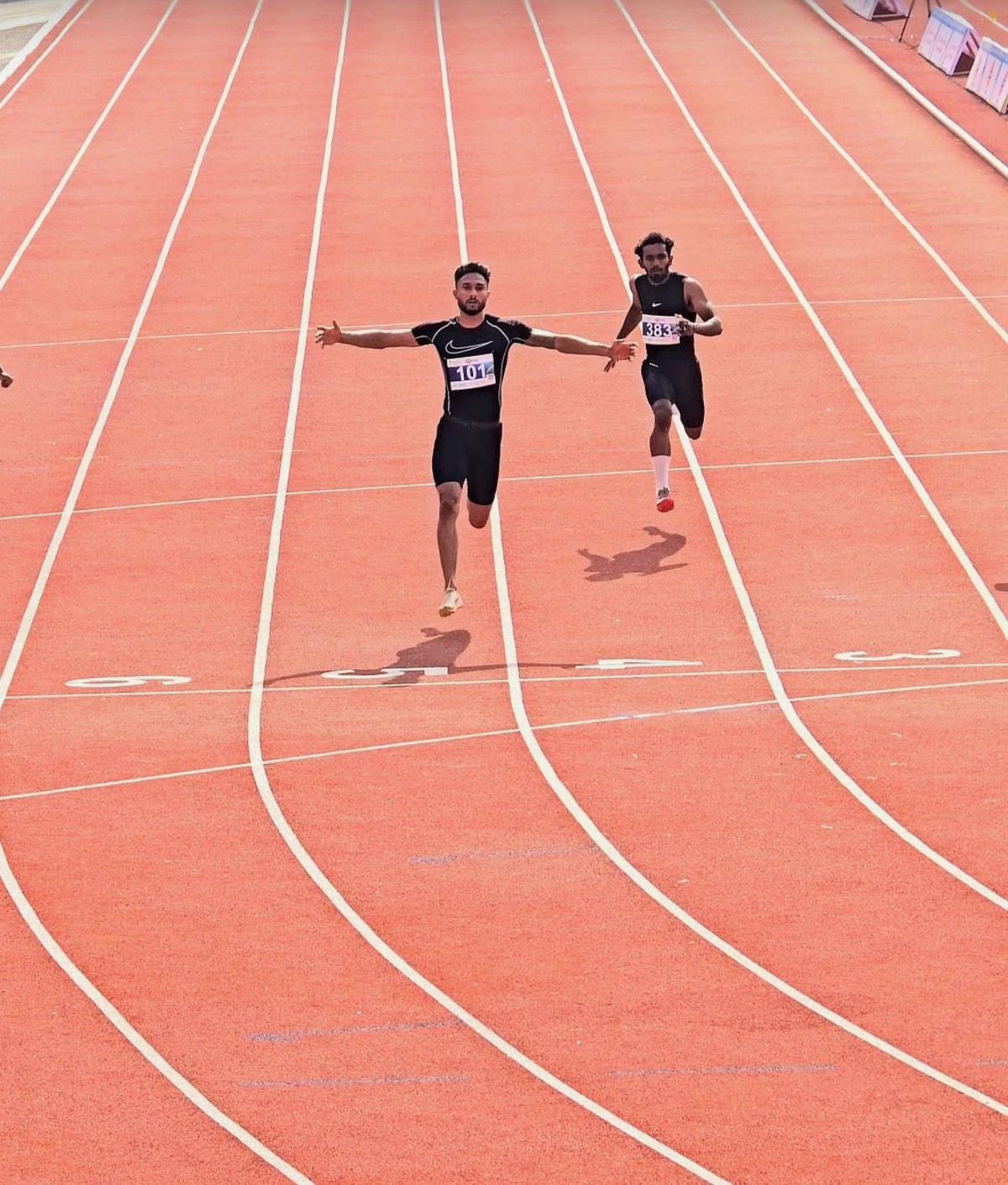 Harjit Singh threatened to break Gurindervir Singh’s 100m national record.