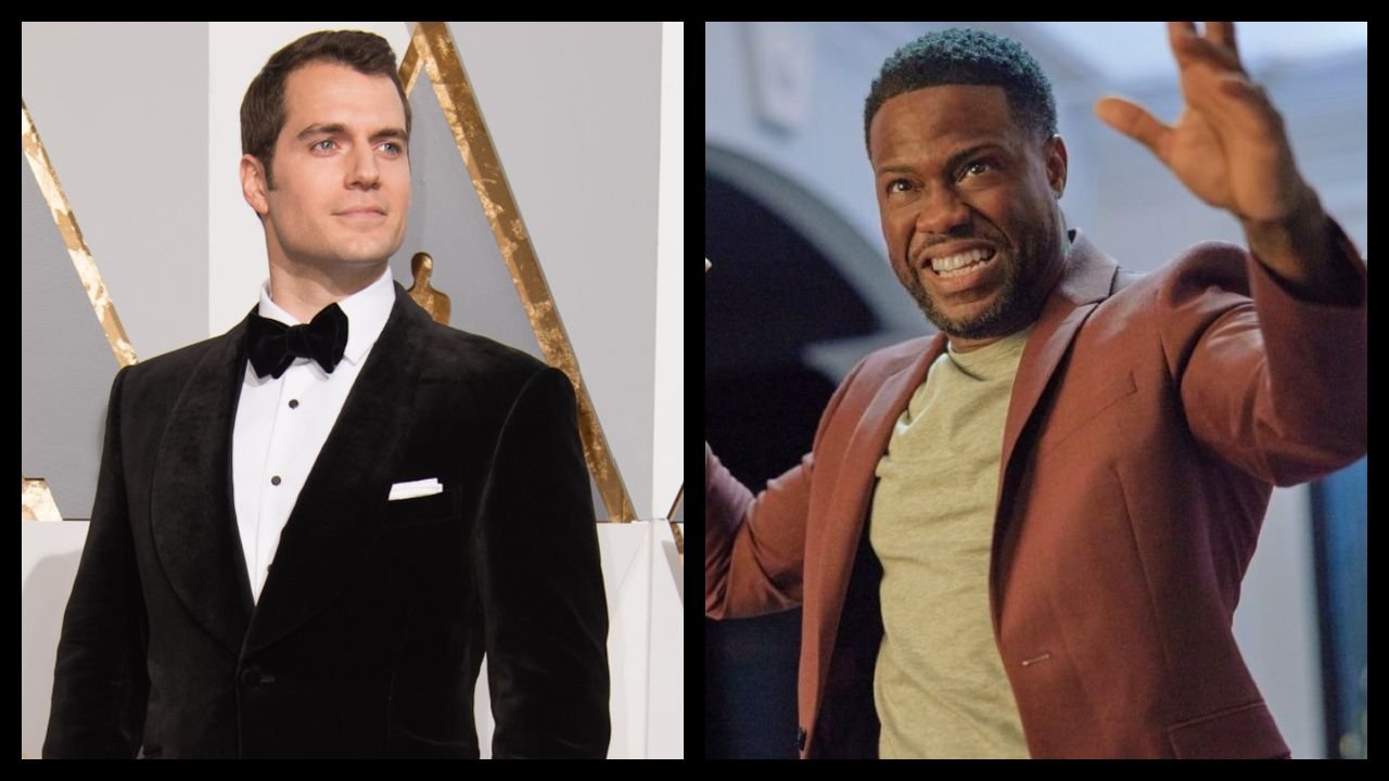 (Left) Henry Cavill at The 88th Oscars® at the Dolby® Theatre in Hollywood, CA on Sunday, February 28, 2016. Credit/Provider: Aaron Poole / ©A.M.P.A.S. Copyright: Scott Diussa. (Right) Kevin Hart stars in The Roku Channel's 'Die Hart 2: Die Harter.'