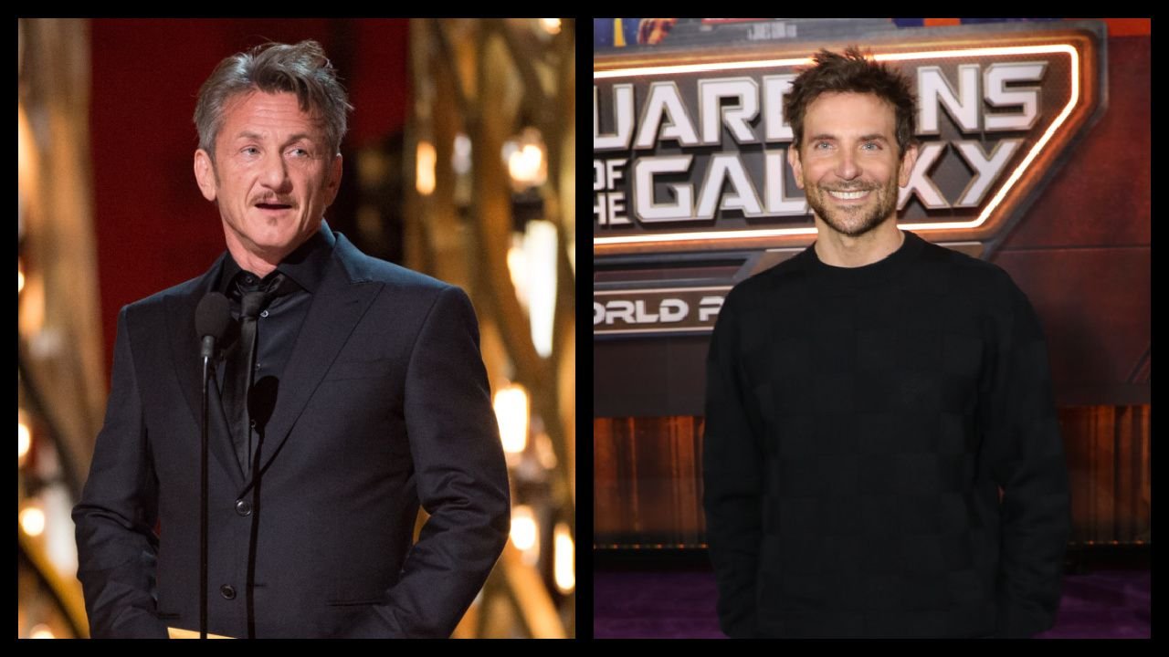 (Left) Sean Penn presents the Oscar® for Best Picture during the live ABC Telecast of The 87th Oscars® at the Dolby® Theatre in Hollywood, CA on Sunday, February 22, 2015. Credit/Provider: Michael Yada / ©A.M.P.A.S. Copyright: ©A.M.P.A.S. (Right) Bradley Cooper at the 'Guardians of the Galaxy Vol. 3' World Premiere. Photo: Marvel.