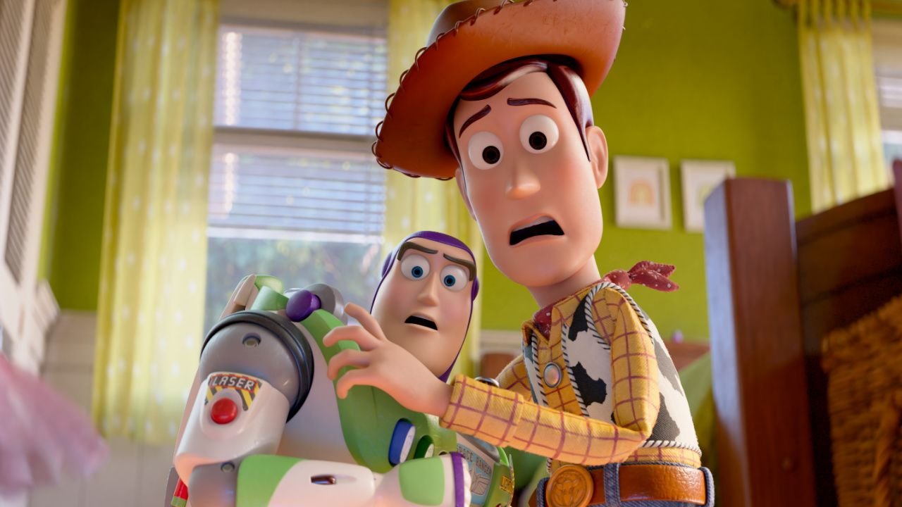 (L to R) Buzz Lightyear (voiced by Tim Allen) and Woody (voiced by Tom Hanks) in Disney and Pixar's 'Toy Story 5'. Photo courtesy of Disney/Pixar. © 2025 Disney/Pixar. All Rights Reserved.