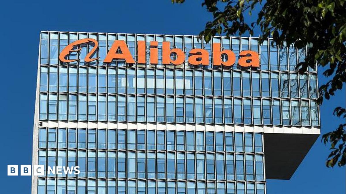 The Alibaba logo is displayed on a building at Shenzhen Alibaba Center on 28 May, 2026 in Shenzhen, Guangdong Province, China.
