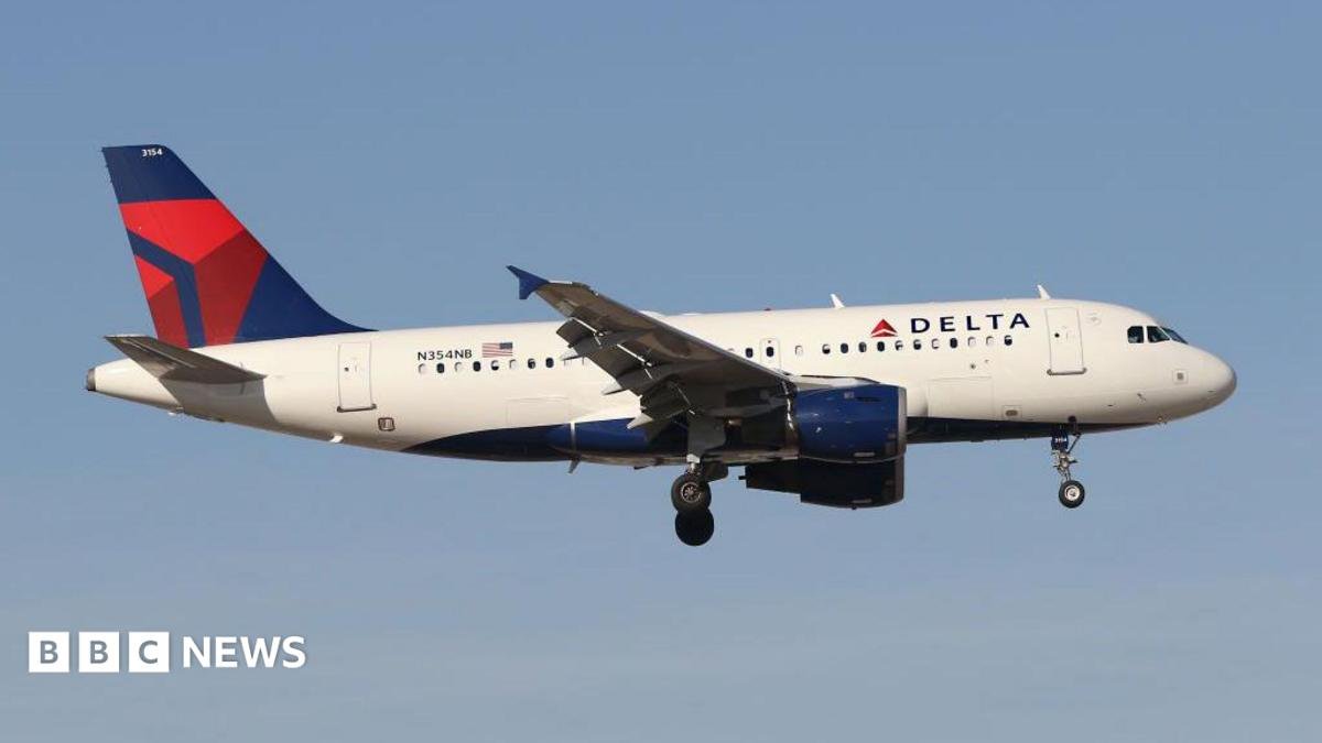 A Delta Airlines Airbus A319 at McCarran International Airport, Las Vegas, US on 14th January 2020