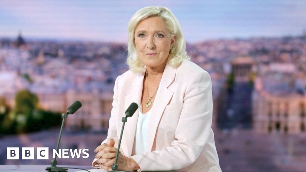 Marine Le Pen in a TV studio