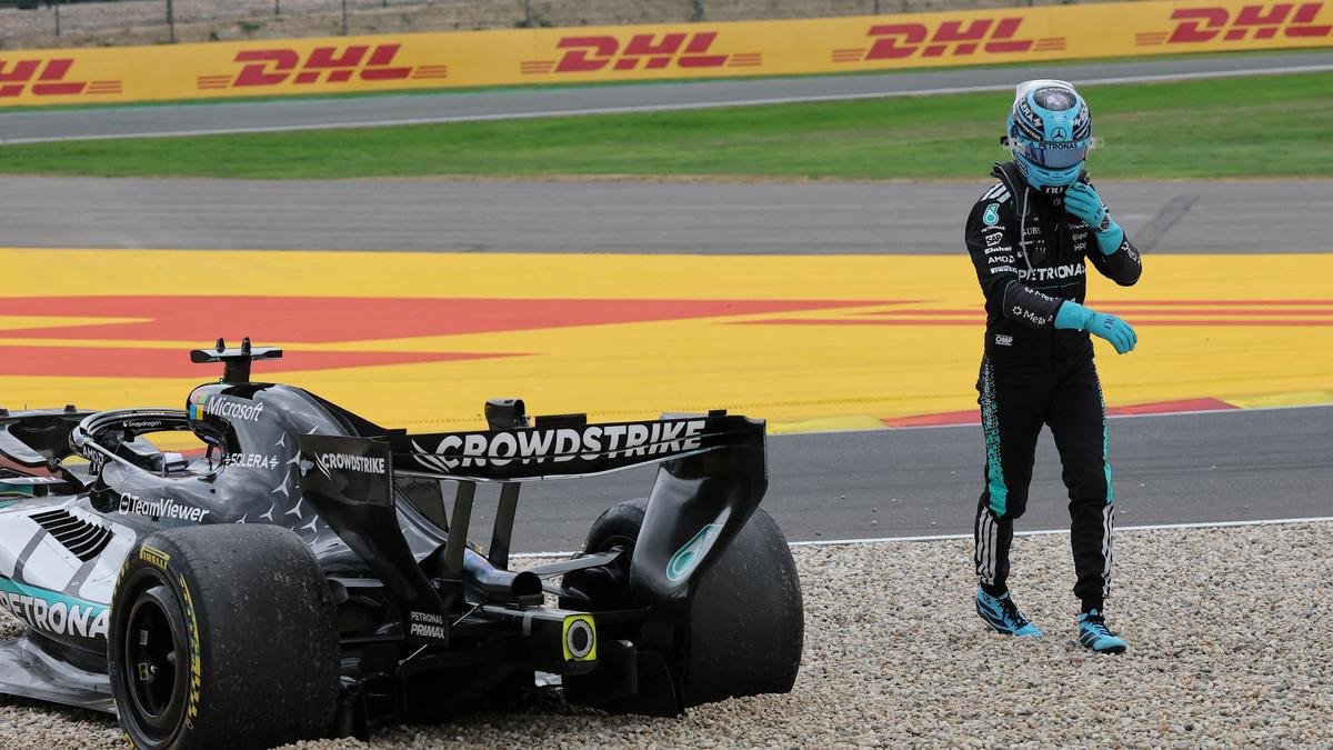Why did Russell retire from Belgian Grand Prix?