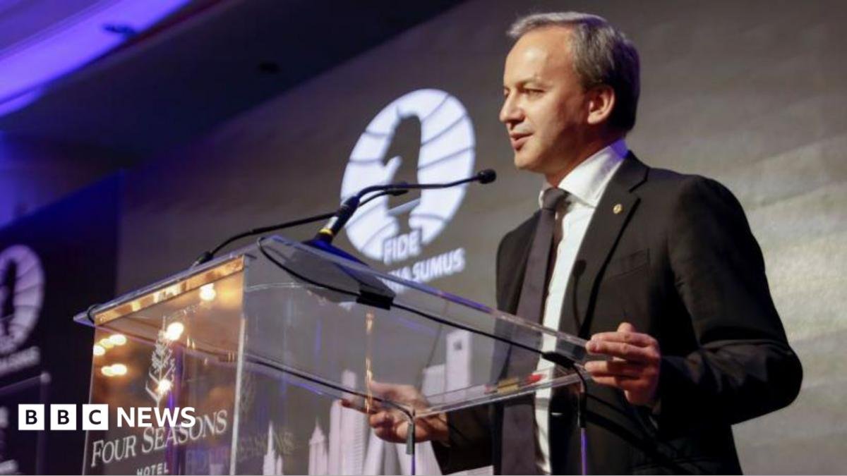 FIDE President Arkady Dvorkovich speaks during the 2022 FIDE Chess Candidates Tournament closing ceremony on July 5, 2022 in Madrid