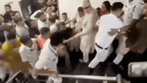 Watch: Derek O’Brien falls down staircase amid clash at TMC office | India News | ACTPnews