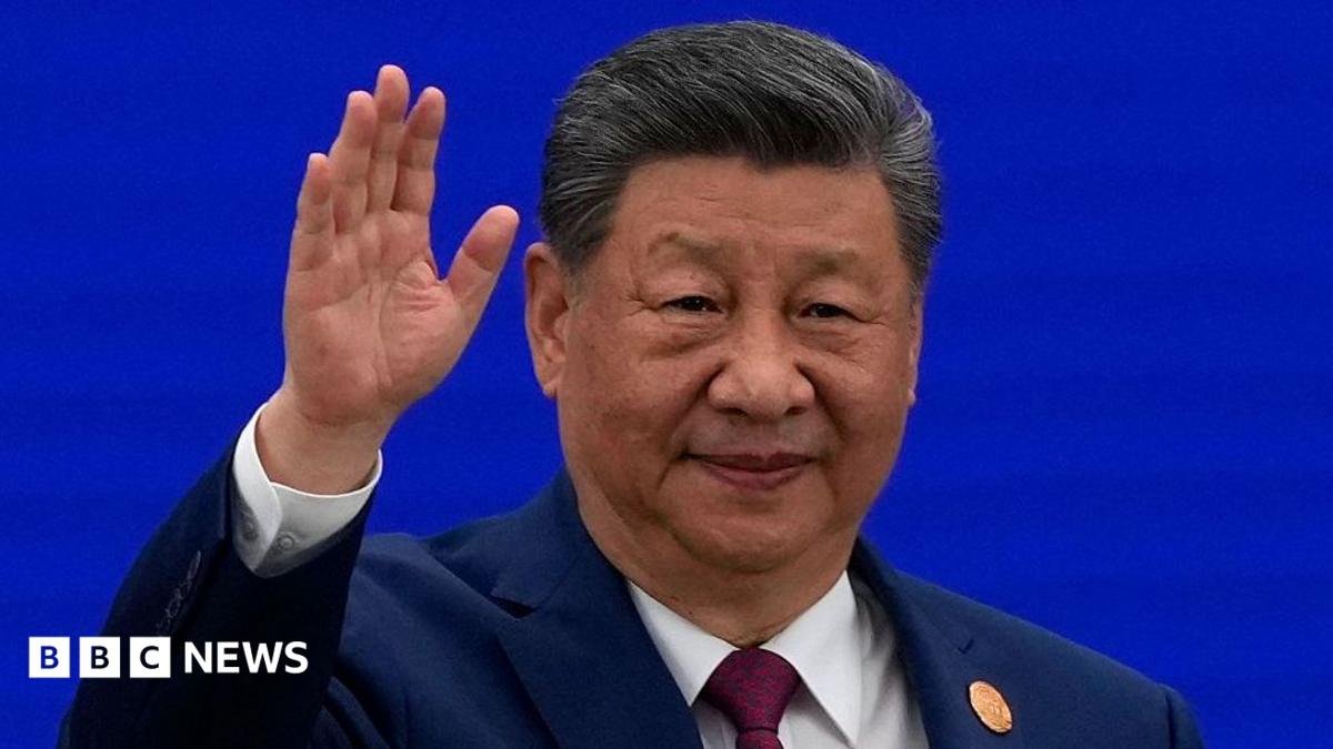 Chinese President Xi Jinping waves as he arrives at the opening ceremony for the World AI Conference on July 17, 2026 in Shanghai, China.