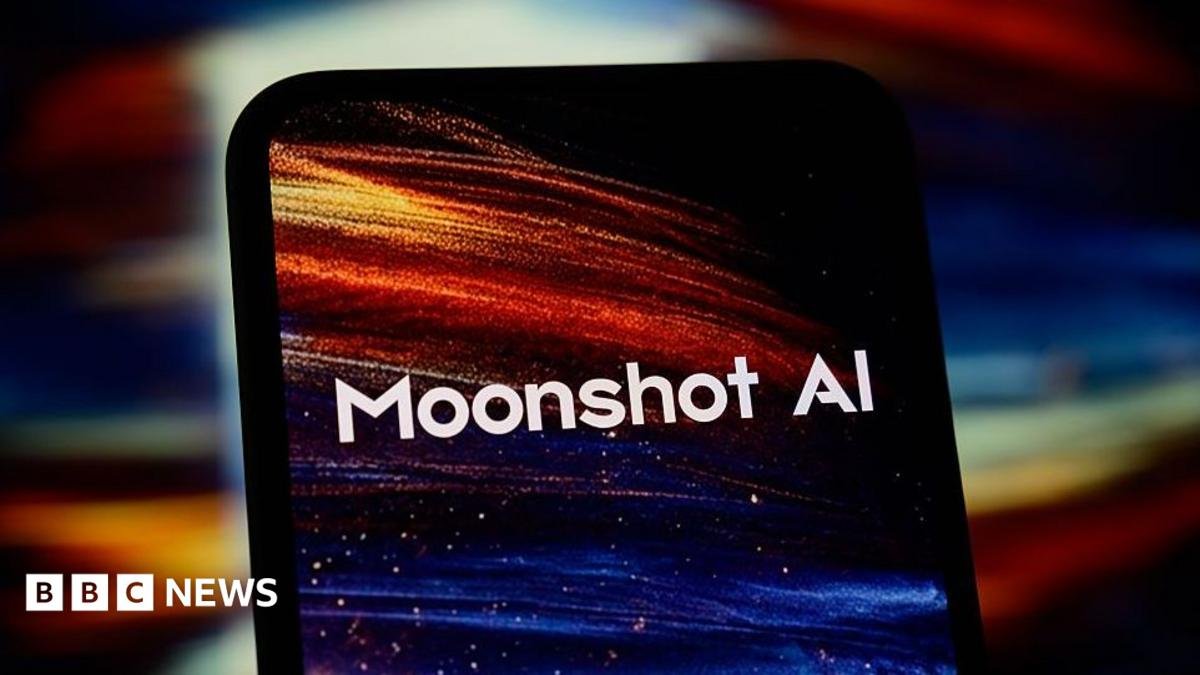 Moonshot AI logo on a smartphone