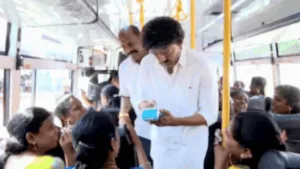 Watch: Tamil Nadu CM Vijay plays bus conductor, hands out tickets after expanding free travel scheme | India News | ACTPnews